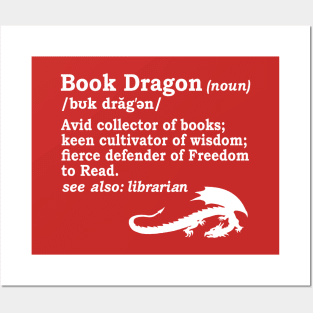 Book Dragon Definition in White Posters and Art